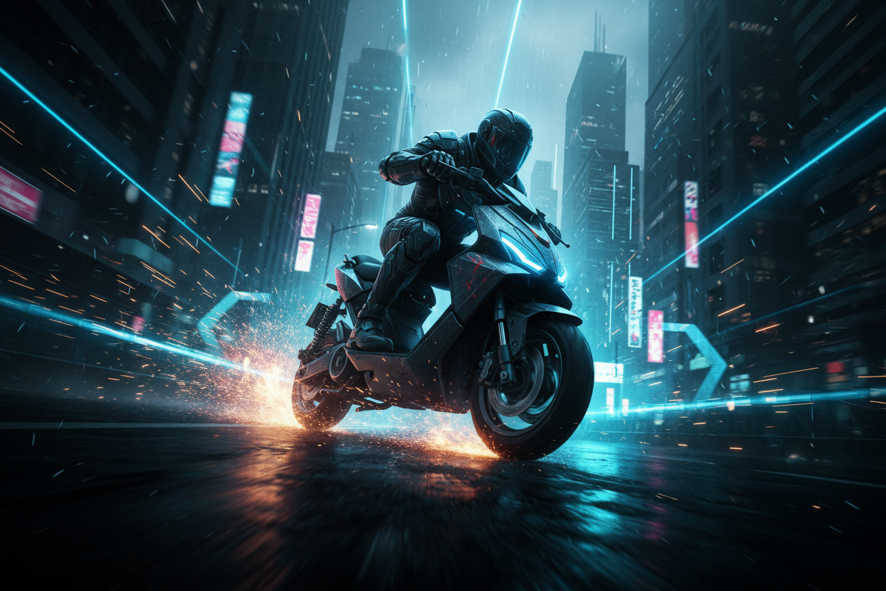 Electric Scooter Shredding the Streets