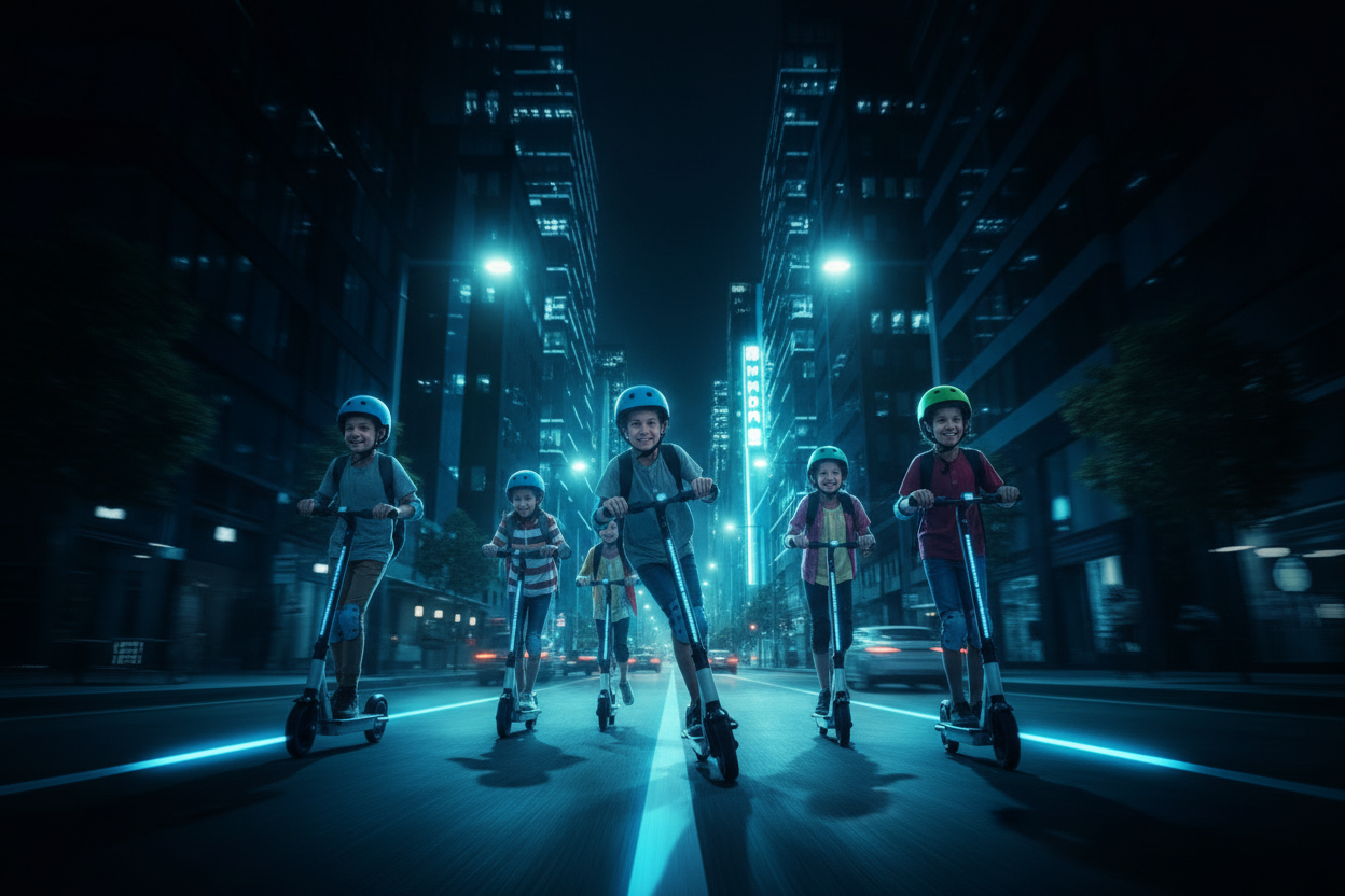 Kids on Scooters Hardcore Street